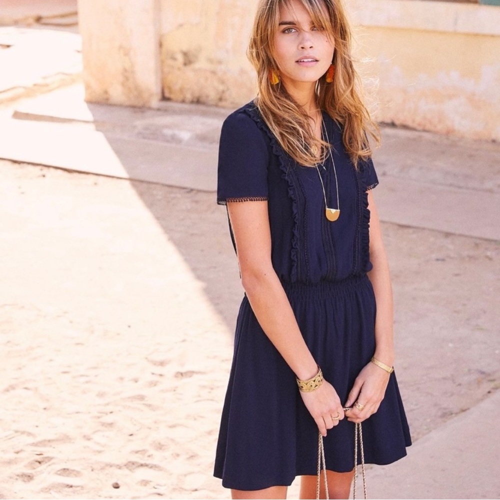 Sezane Allie dress in navy